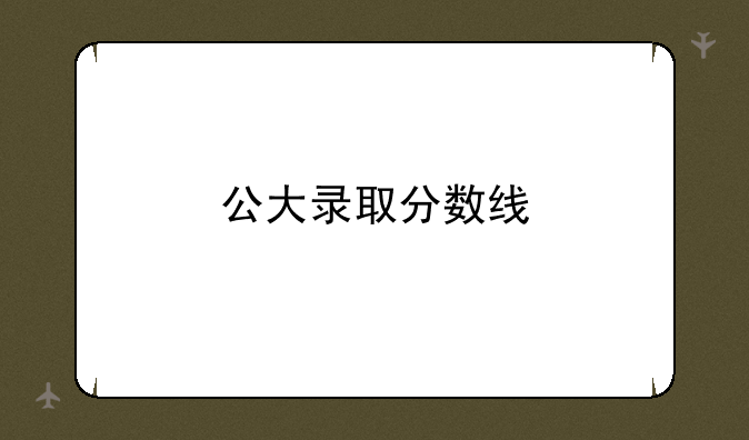 公大录取分数线