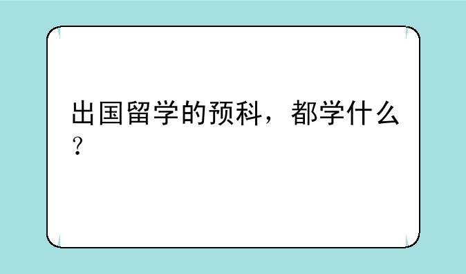 出国留学的预科，都学什么？