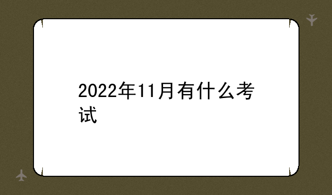 2022年11月有什么考试