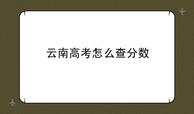 云南高考怎么查分数
