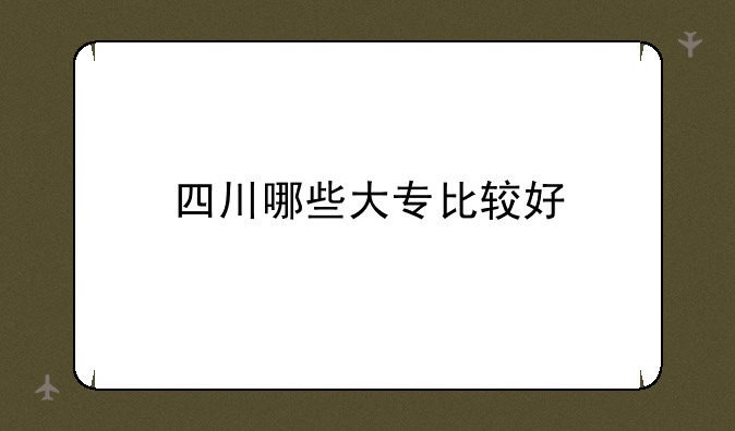 四川哪些大专比较好