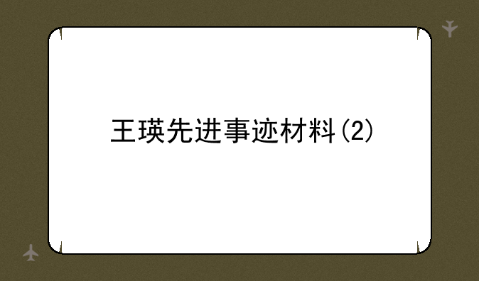 王瑛先进事迹材料(2)