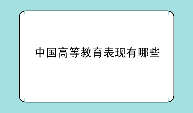 中国高等教育表现有哪些