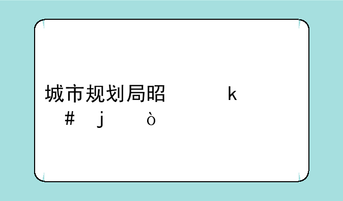 城市规划局是做什么的？