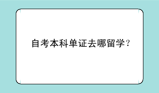 自考本科单证去哪留学？