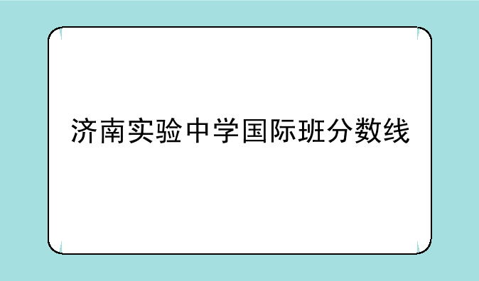 济南实验中学国际班分数线