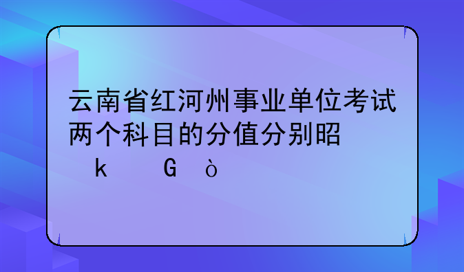云南省红河州事业单位考试两个科目的分值分别是多少？