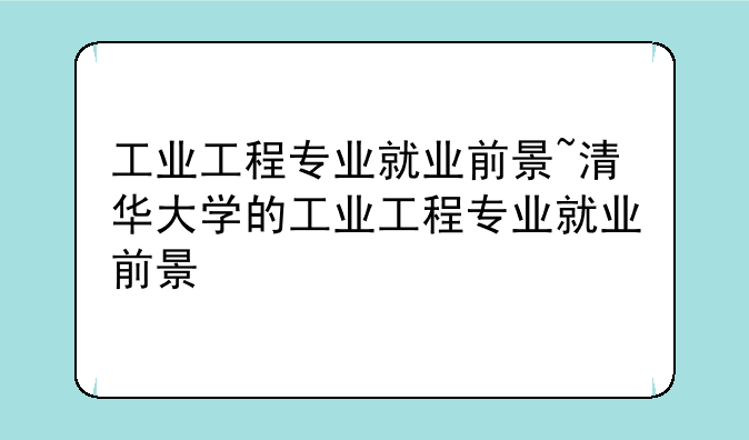 工业工程专业就业前景~清华大学的工业工程专业就业前景